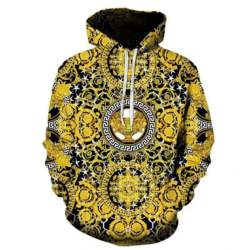 Yellow Versace Men Hoodies Versace Jeans Couture FELPE77GAI3Z1