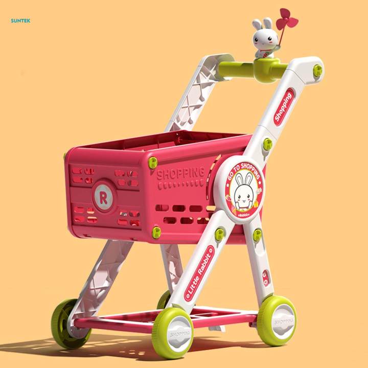 Mini Shopping Cart Toy for Kids Supermarket Trolley Shopping Cart for Age 3 4 5 Boys Girls