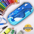 Qitong Blue Whale Big Capacity 3D Pencil Pen Case Pencil Box Office College School Large Storage High Capacity Bag Pouch Holder Box Organizer ale green Color - In Line with Current Trends. 
