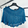 Knitted pullover shawl with hollow decorations, breathable, elegant, versatile shoulder pads, cervical spine protection, sun protection shawl with skirt. 