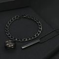 3pcs/set Men's Fashion Alloy Cross Pendant Necklace + Bracelet + Ring Set for Men.