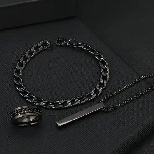 3pcs/set%20Men's%20Fashion%20Alloy%20Cross%20Pendant%20Necklace%20+%20Bracelet%20+%20Ring%20Set%20%20for%20Men%20-%20Image%206
