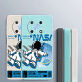 HUAWEI Nova 8i 7i 7 SE 3i 3e 4e 4 Huawei Nova Y90 Y70 Y71 Y61 Y70 Plus Smile Astronaut Square Phone Case Liquid Silicon Soft Casing nasa Cover. 