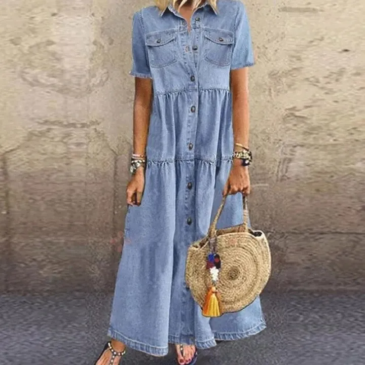 Summer%20Floral%20Print%20Dress%20Women%202021%20Casual%20Button%20Up%20Pocket%20Blue%20Short%20Sleeve%20Maxi%20Dresses%20Plus%20Size%20Long%20Dresses%20Vestidos%205XL%20-%20Image%204
