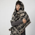 Sense of luxury, temperament, imitation cashmere scarf, women's small fragrance, double-sided rose, tide shawl, imitation cashmere thickened.