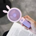 Rechargeable Stylish Cartoon Shape Mini Turbo Fan With Mobile Holder For Indoor & Outdoor Use -  Multicolor. 