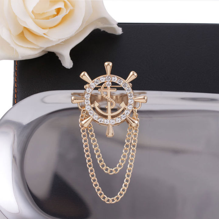 Navy%20Anchor%20Brooch%20With%20Zircon%20Rudder%20Corsage%20High-End%20Men'S%20Suit%20Accessories%20(1ps)%20-%20Image%204