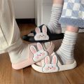 Thin Strip Girl Heart Lovely Soft Cute Rabbit Home Slippers Female Summer StudentinsNon-Slip Deodorant Bathroom Slippers. 