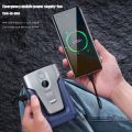 USB Waist Neck Fan Clip-on 3.7V/1.2A Air Cooling Fan Bladeless 12000mAh Power Bank 3-gear Wind Mute for Outdoor Work. 