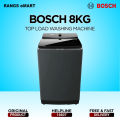 BOSCH Official 8.0 KG Fully Automatic Top Load Washing Machine WOE802B7IN with Free Delivery & Installation. 