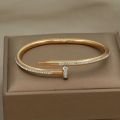 Classic Stainless Steel Unique Charm Bracelet for Women Roman Crystal Bracelets Rust-proof Wrist Jewelry Gift Party. 
