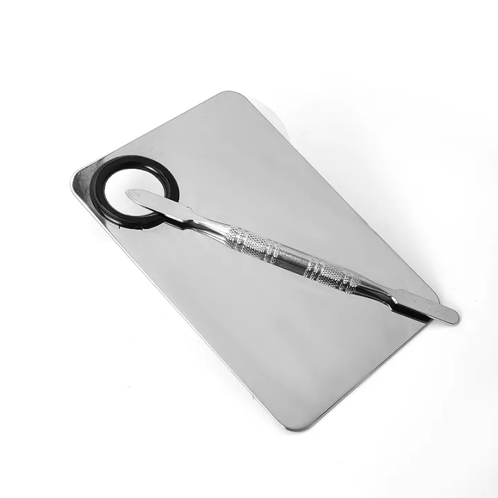 Makeup%20Mixing%20Palette%20Upgrad%20Stainless%20Steel%20Metal%20Mixing%20Tray%20with%20Spatula%20Artist%20Tool%20for%20Mixing%20Foundation%20Nail-Art%20-%20Image%202