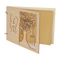 Wooden Wedding Guest Book Album Message Notebook for Engagement Decoration. 