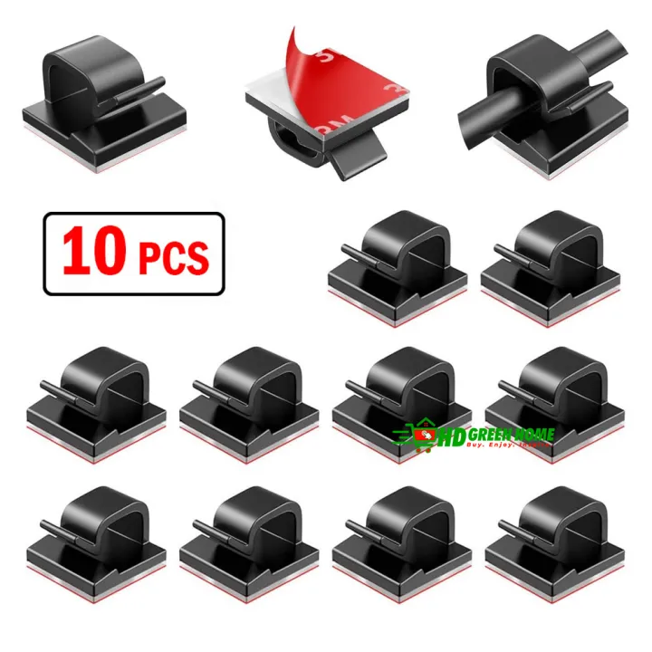 10%20pcs%20x%20Mini%20Cable%20Holder%20Clip%20Self%20Adhesive%20Wire%20Cable%20Cord%20Organizer%20Management%20Clips%20-%20Image%203