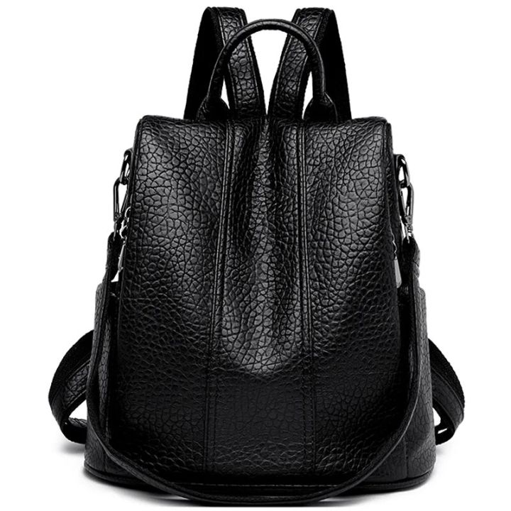 Genuine Leather Brand Backpack For Women Soft Female Vintage