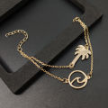 Lantao European and American cross-border bohemian alloy wave coconut tree multi-layer chain bracelet retro bracelet. 
