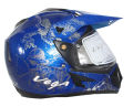 Vega Off Road Sketch Full Face Graphic Helmet-Blue and Silver. 