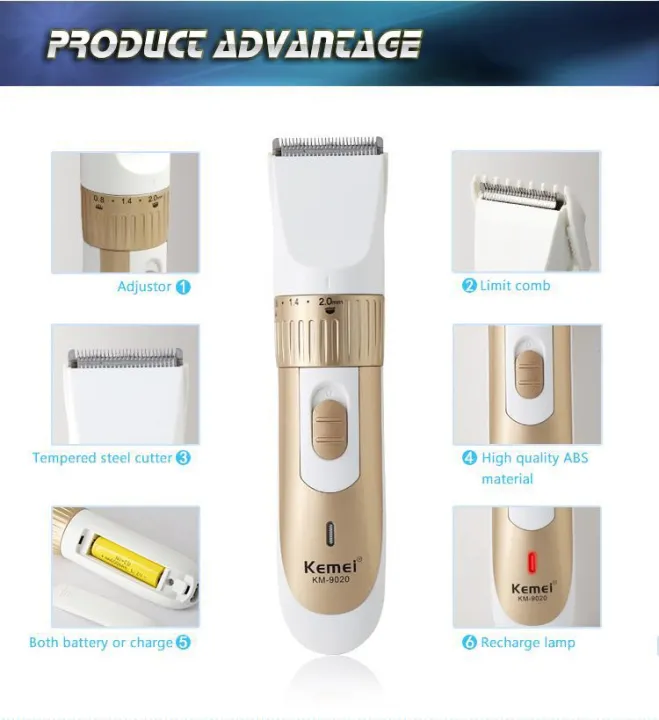 Kemei%20Rechargeable%20Hair%20Clipper%20and%20Trimmer%20Km%209020%20%20%20Gold%20and%20White%20-%20Image%204