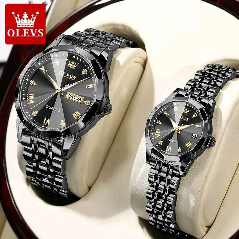 Luxury 9931 Trendy Korean Style Luminous Calendar With Box Couple Watch