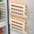 4 Tiers Egg Holder for Fridge 26 Eggs Auto Rolling Egg Dispenser, Space-Saving Egg Dispenser Holder (Yellow)-DS Mart.