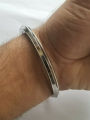 Stainless Steel Silver Round Panjeb Bracelet For Men.