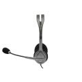 Logitech H110 Wired Headset, Stereo Headphones with Noise-Cancelling Microphone, 3.5-mm Dual Audio Jack, PC/Mac/Laptop - Black - Earphone. 