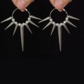 Unisex Personalized Punk Style Thorns Stud Earrings Hip Hop Metal Geometric Spikes Rivets Earrings Jewelry Accessories. 