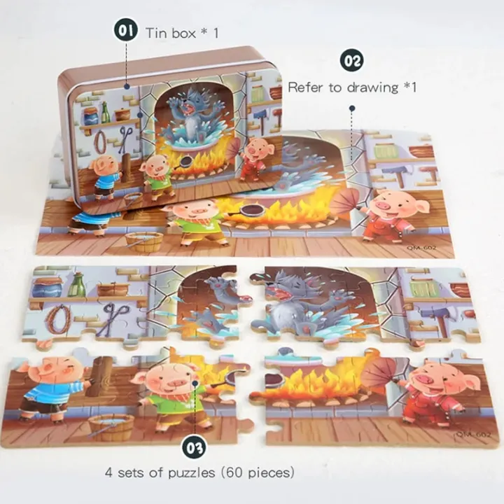 Halloween%20New%20Children%2060%20Pieces%20Wooden%20Puzzle%20Kids%20Cartoon%20Animal%20Vehicle%20Wood%20Toy%20Jigsaw%20Baby%20Early%20Educational%20for%20Birthday%20Gift%20ToysDolls%20Accessories%20-%20Image%203