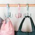 Adhesive Sticker Kitchen Rotary Hook Plastic Rotatable Wall Mounted Hanger Hook Mount Holder-2 Pcs. 