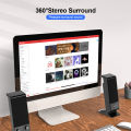 HXSJ V-112 Active Speaker Elevation Design Computer Speaker Stereo Input Speaker USB-powered Speaker 3.5mm Audio Speaker Black. 