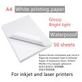 10/50pcs Waterproof sticker paper A4 Laser Inkjet Printer Paper White Glossy Transparent Self Adhesive Sticker Label Copy Paper.