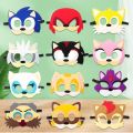 12PCS Sonic Mask Game Party Decoration Set Children Felt Mask Kids Sonic The Hedgehog Boys Girls Birthday Halloween Accessories. 