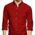 Red Panama Long Sleeve Casual Shirt for Men.