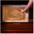2 Pieces MICROWAVE FOOD COVER / Plate Cover Splatter Guard Non Stick Plastic Clear Dish Lid.