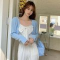 Autumn Women Knitted Cardigan Sweater Solid High-Waist Single-Breasted Long Sleeve Fit Short Coat Slim Sunscreen Tops.