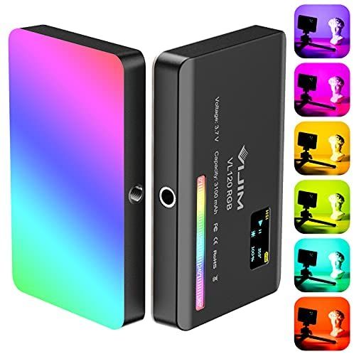 Ulanzi VL120 RGB LED Video Light with Display Screen Diffuser Mini Camera RGB Light Smartphone Selfie Lighting 3100mAh