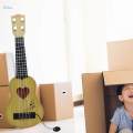 Kids Ukulele Guitar Toy Boys Brown 38x12.5cm Brown. 