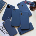 Navy Blue Matte Phone Case For iphone 13 12 11 Pro XS Max XR X 8 7 6S 6 Plus SE 5 5S Silicone Cases Solid Color Soft TPU Cover.