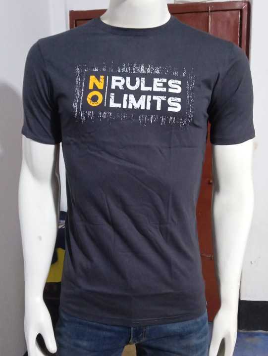 MAANAARAA Brand Jersey Knitted Cotton Printed Dark Grey T-Shirt - MCSSTDKGRYNLP1