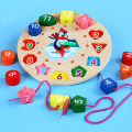 Wooden Clock Puzzles Time Learning Shape Sorting Color Game Early Education Math Set Kid Jigsaw Play Tool Preschool Toddler Toy. 