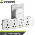 Lencent 4 in 1 Universal Plug Extension Wall Plug with Individual Switches, 4 Outlets, Multi Plug Outlet, Power Plug Adapter, Multiple Socket Charger Extension for Home, Office, Travel.