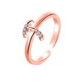 Fashion Simple 26 Letter Rhinestone Inlaid Opening Finger Ring Lady Jewelry Gift. 