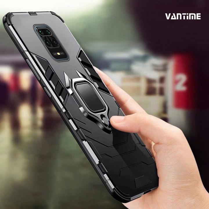 Vantime for Redmi Note 9s hard case shockproof back stand Holder