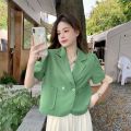 26 French Graceful Suit Jacket Women's Summer 2022 New Design Sense Niche Casual Short Suit Top Fashion.