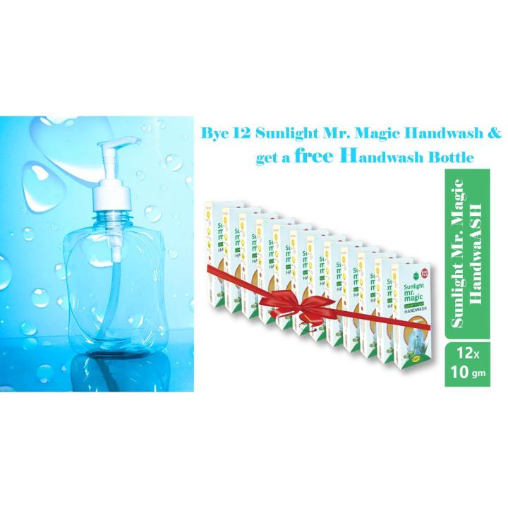 12 Pack Combo Sunlight Mr. Magic Handwash+ 1 Hanwash Bottle free -10gm