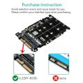 M.2 SSD to U.2 Adapter 2in1 M.2 NVMe and SATA-Bus NGFF SSD to PCI-e U.2 SFF-8639 Adapter PCIe M2 Converter for Desktop Computers. 