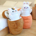 1pc 40/60/80cm Japan Taiyaki Cat Plush Toy Anime Figure Cat Hiding in Cushion Bag Ferry Bunny Carrot Animal Plushie Throw Pillow.