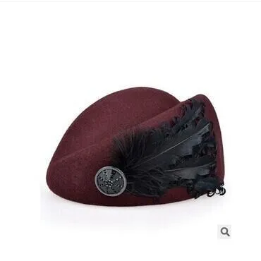 Luxury%20Feather%20Wool%20Beret%20Hat%20For%20Women%20Russian%20Vintage%20Pure%20Wool%20Felt%20Winter%20Ladies%20Fedora%20Hat%20Stewardess%20Cap%20Warm%20hats%20-%20Image%202