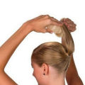 RONSHIN Women Nylon Hair Ring With Buckle Solid Color Long Strip Shape Donut Bun Hair Accessories. 