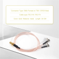 SMA Female to Y Type 2 X TS9 Male / CRC9 Male Pigtail Cable Gold.